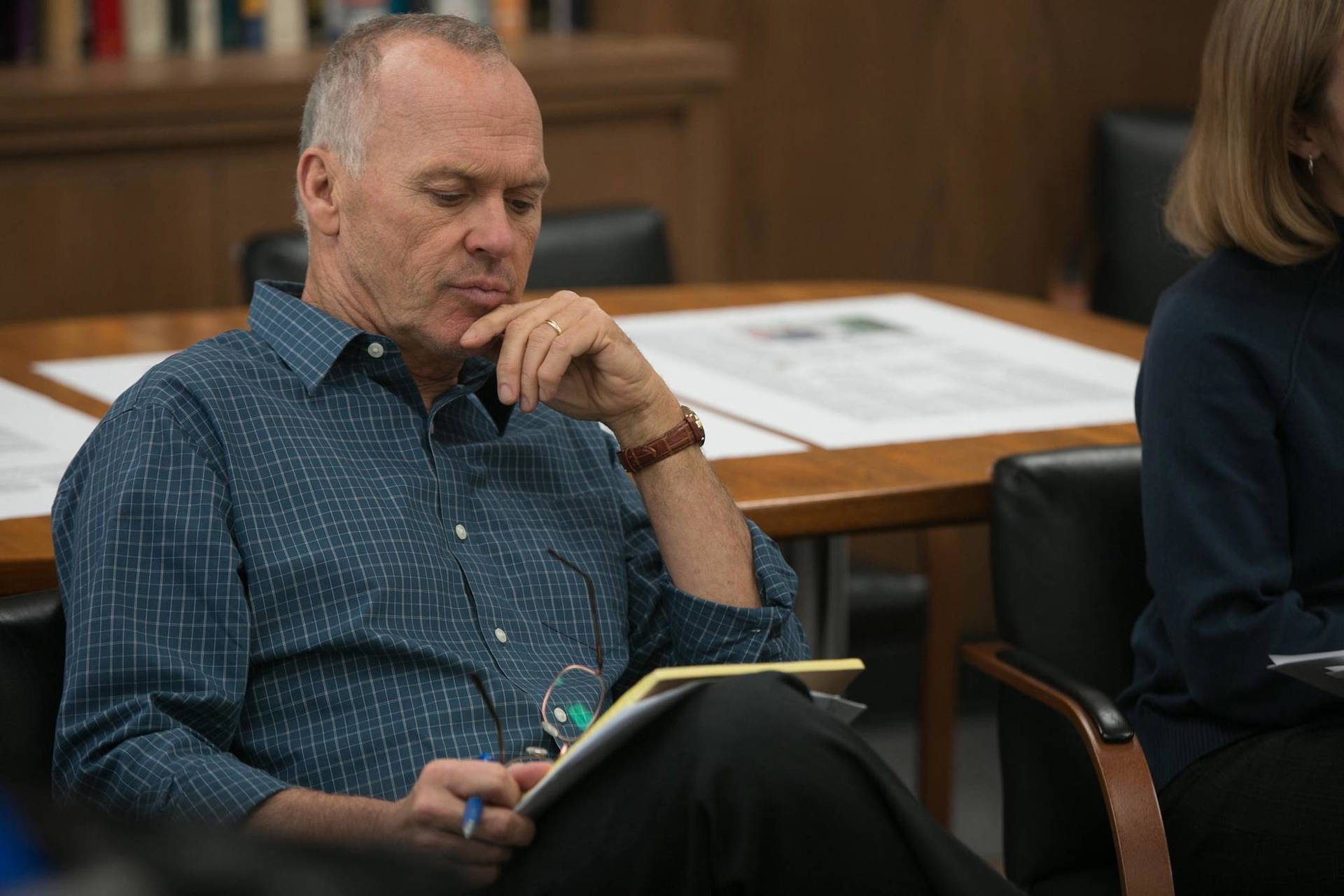 Michael Keaton Reading A Script Background