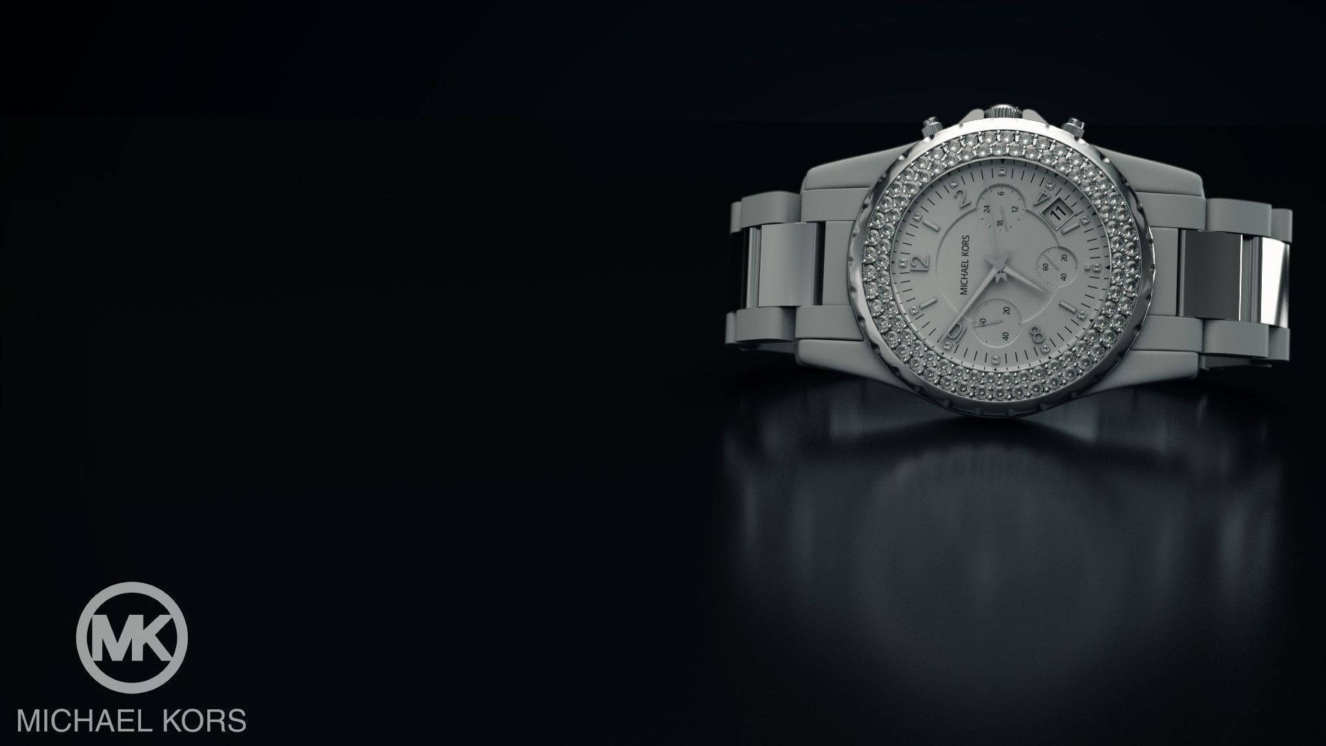 Michael Kors Watch Full Of Diamonds Background