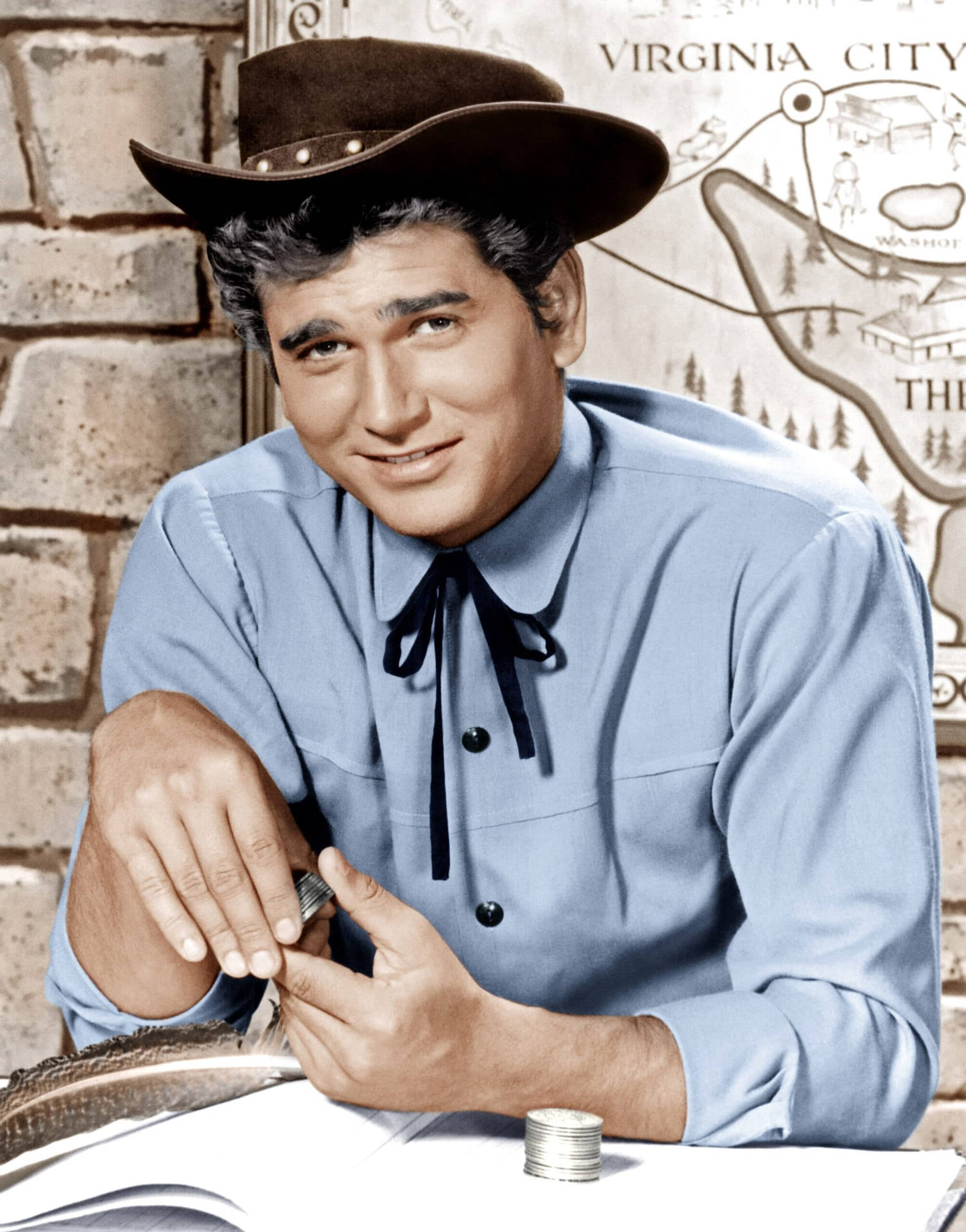 Michael Landon As Little Joe Cartwright Background