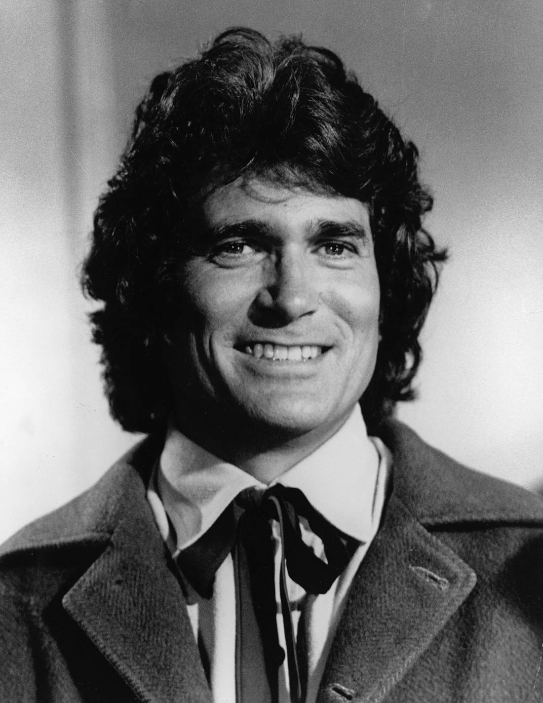 Michael Landon Black And White Portrait Background