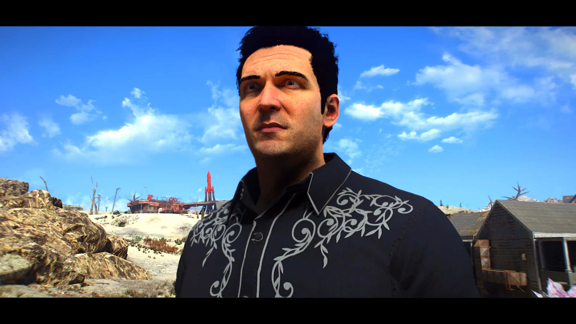 Michael Madsen Animated Character Desert Backdrop Background