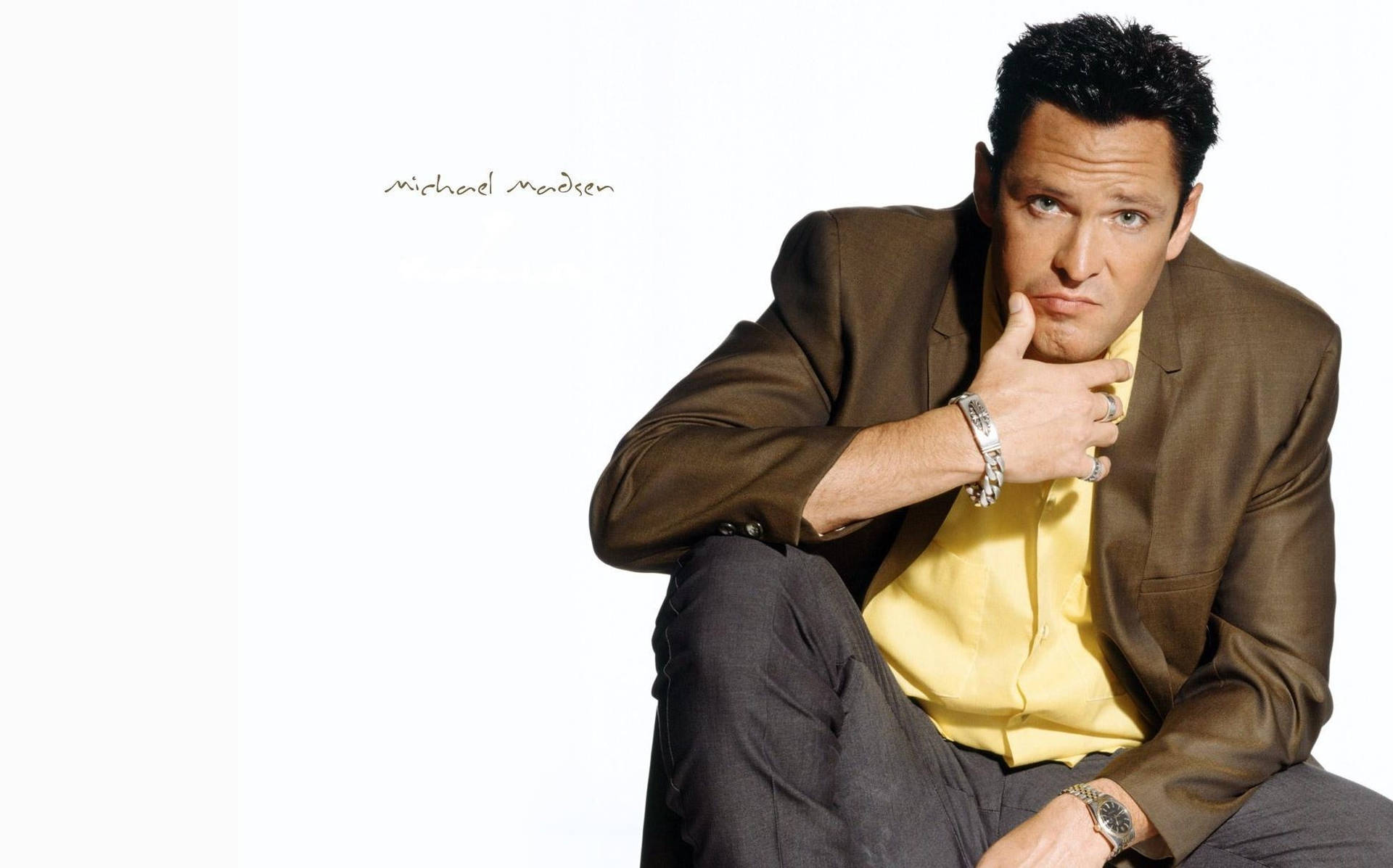 Michael Madsen Rubbing Chin Background