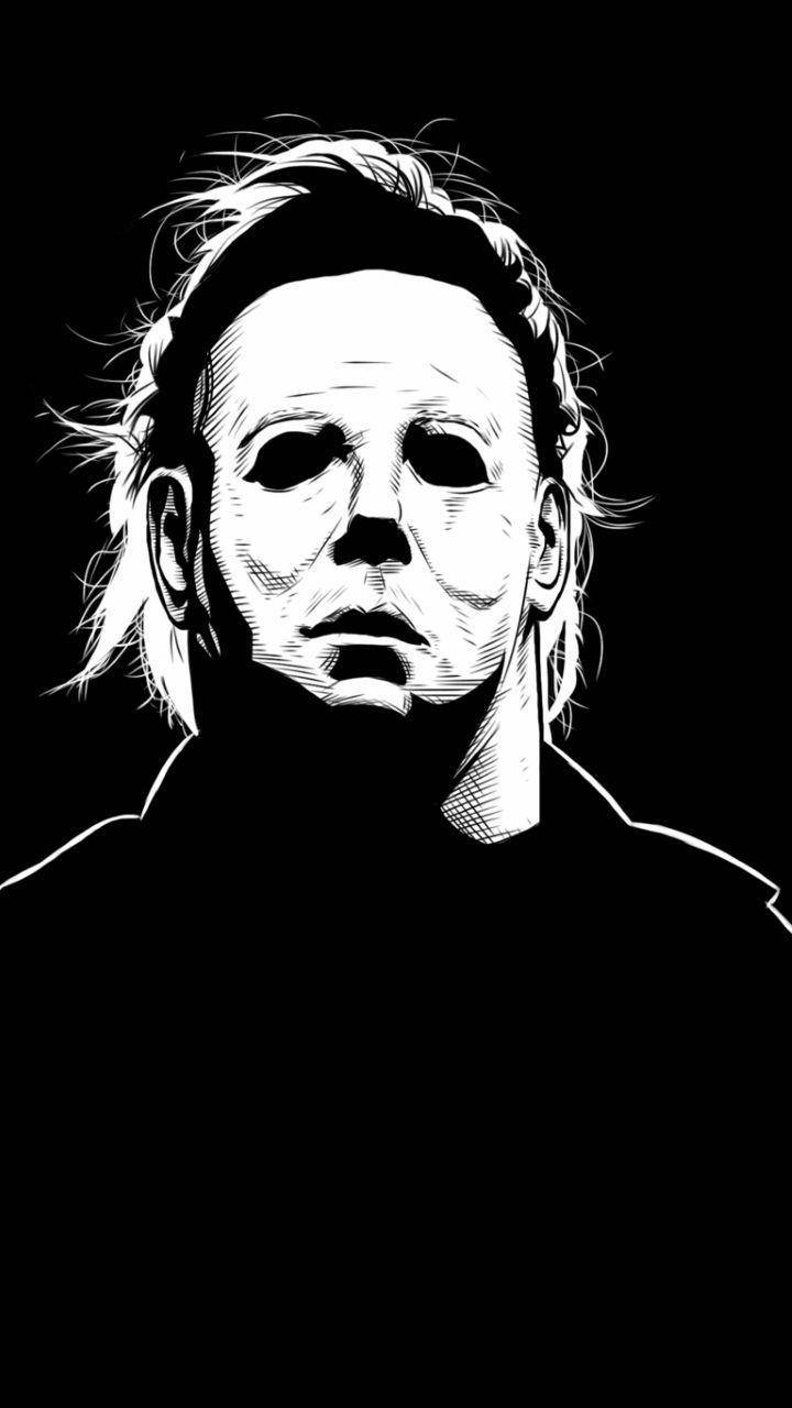 Michael Myers Black And White Background