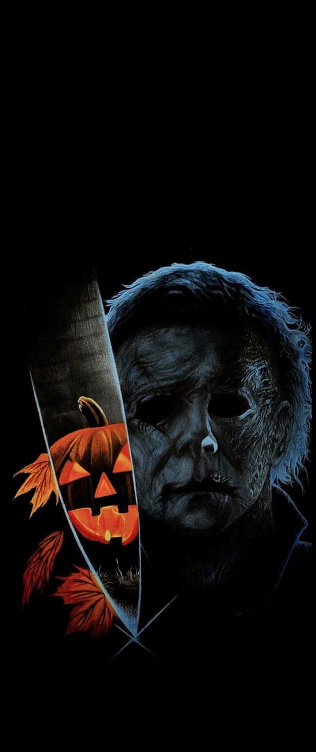 Michael Myers Phone Holding A Knife Background