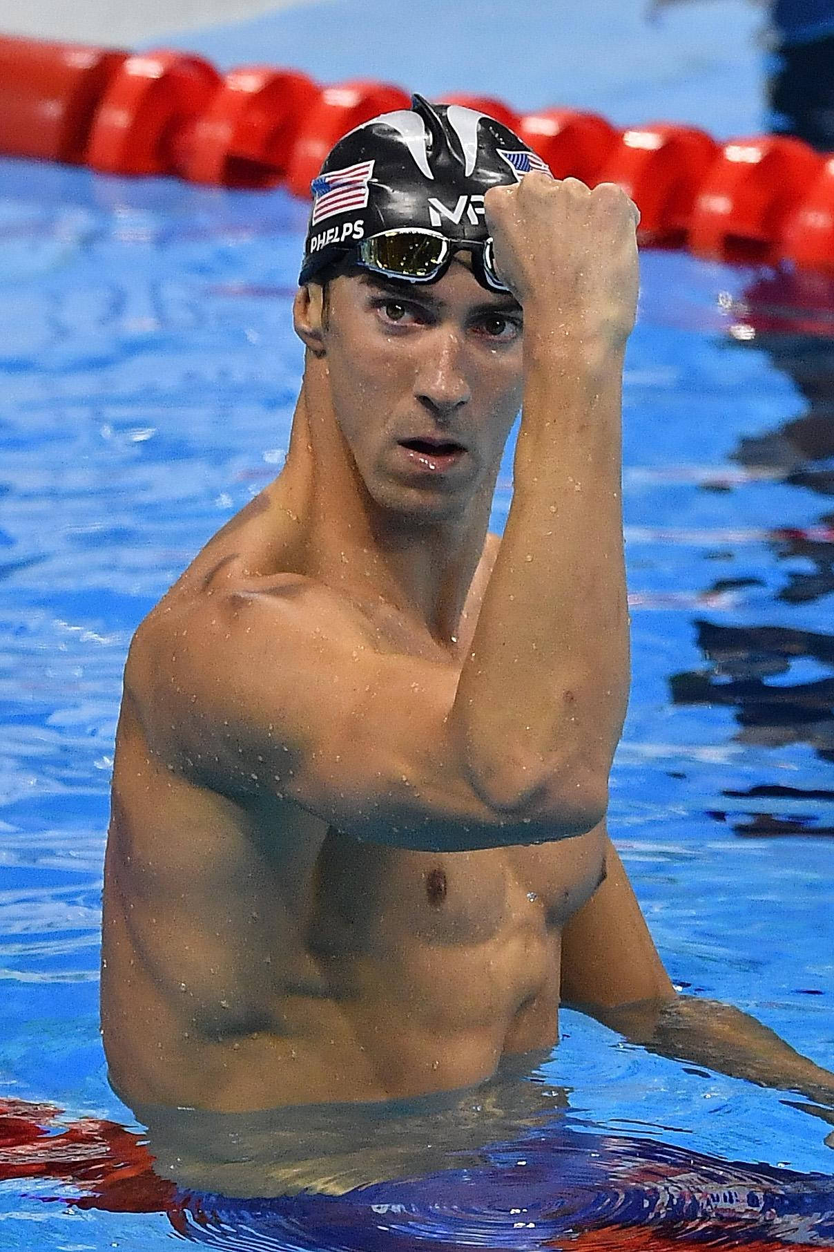 Michael Phelps Candid Portrait Background