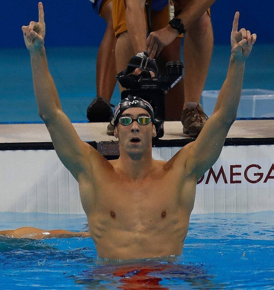 Michael Phelps Celebrating Victory Background