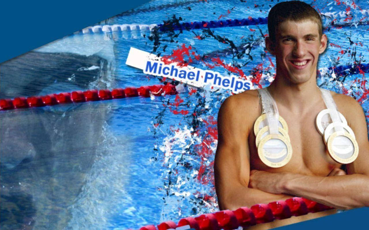 Michael Phelps Digital Art Background
