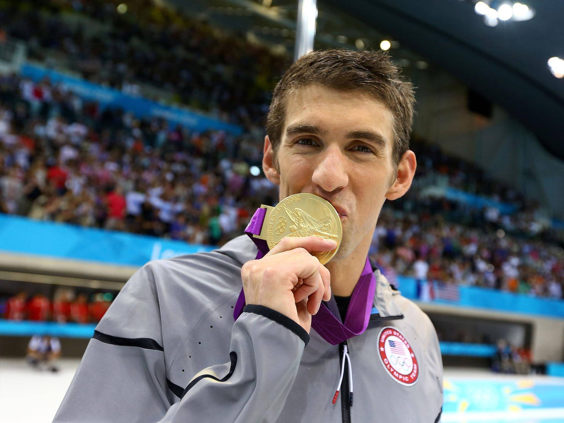 Michael Phelps Medal Kiss Background