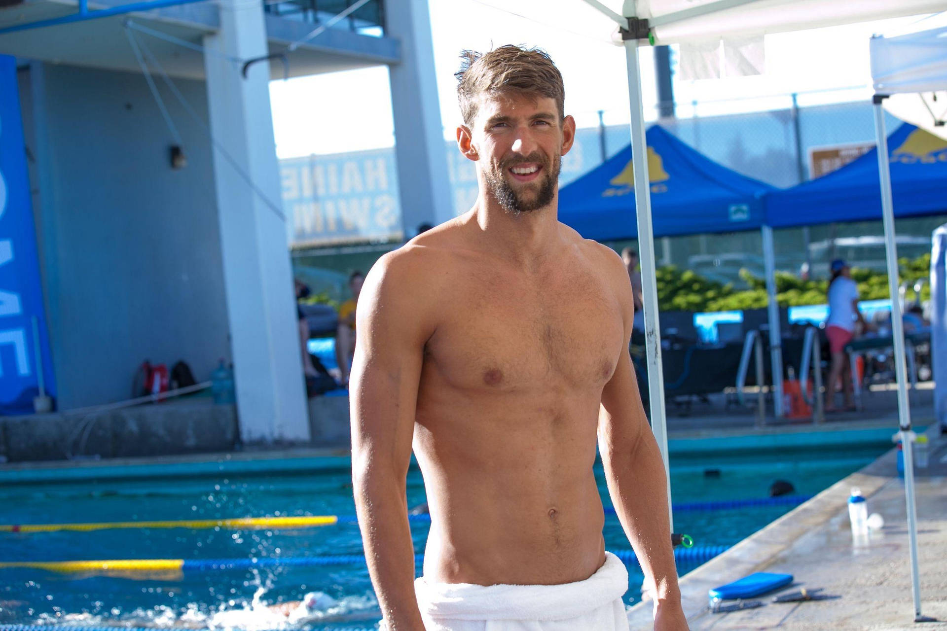 Michael Phelps Outdoor Swim Background