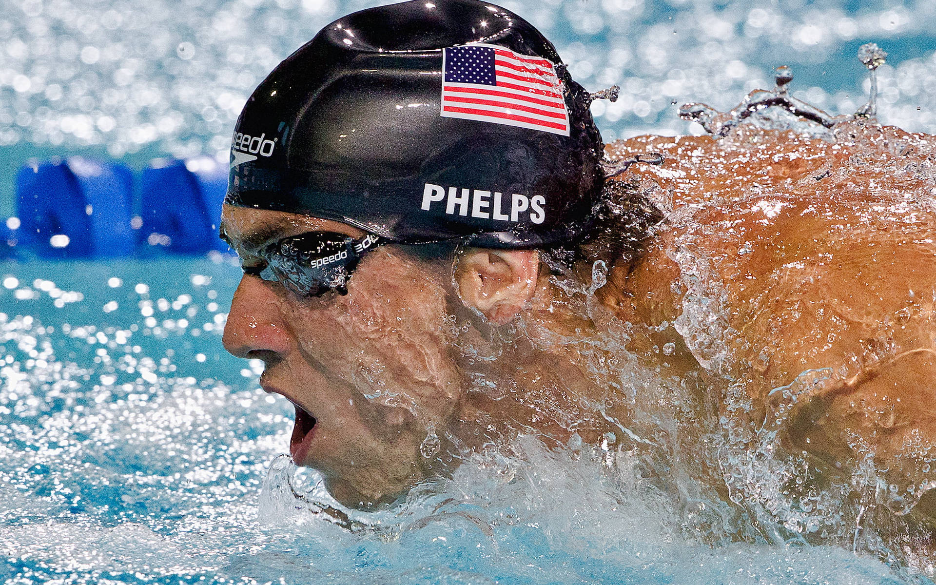 Michael Phelps Swimming Close-up