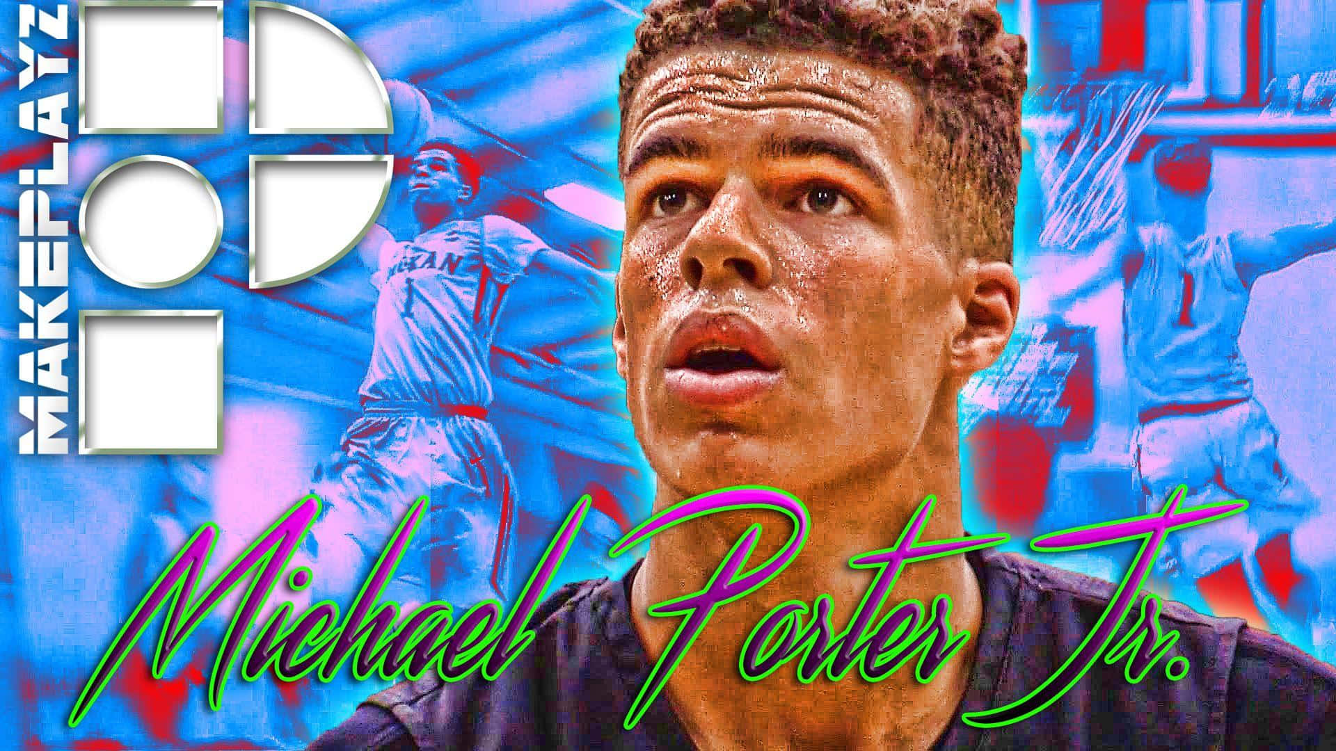 Michael Porter Jr Closeup Vector Art Background