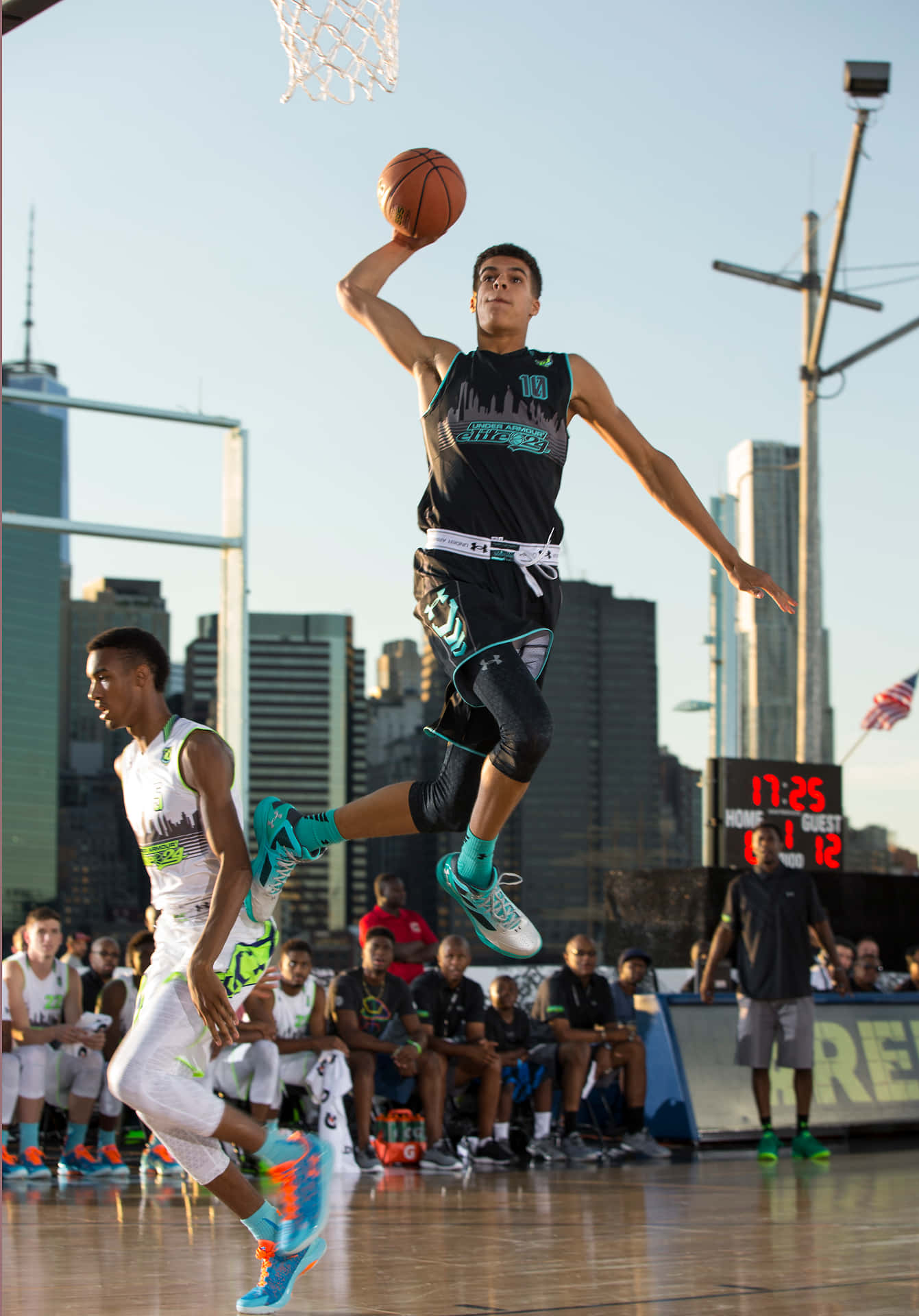 Michael Porter Jr. Soaring High In Action Background