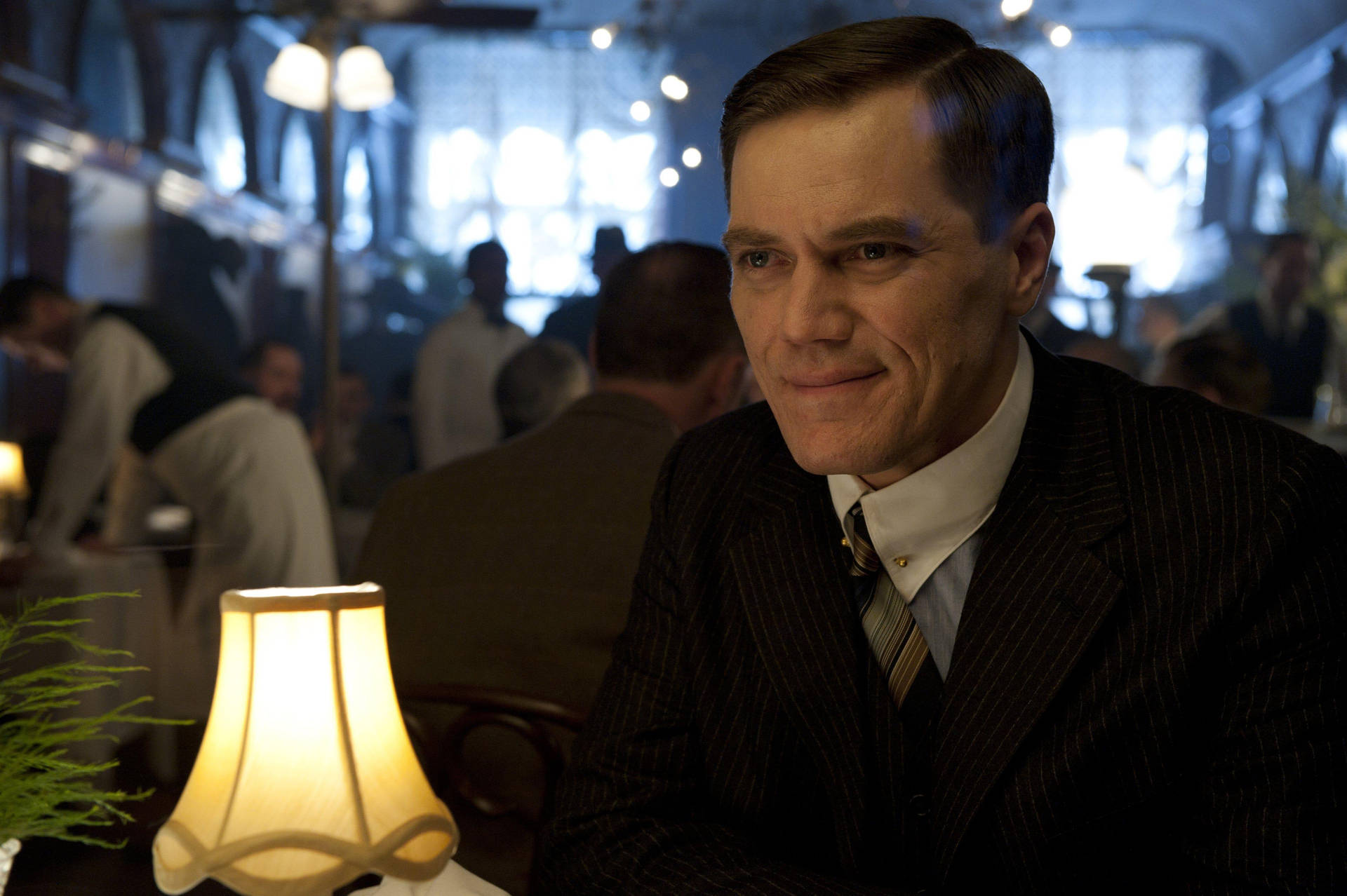 Michael Shannon On Fine Dining Restaurant Background