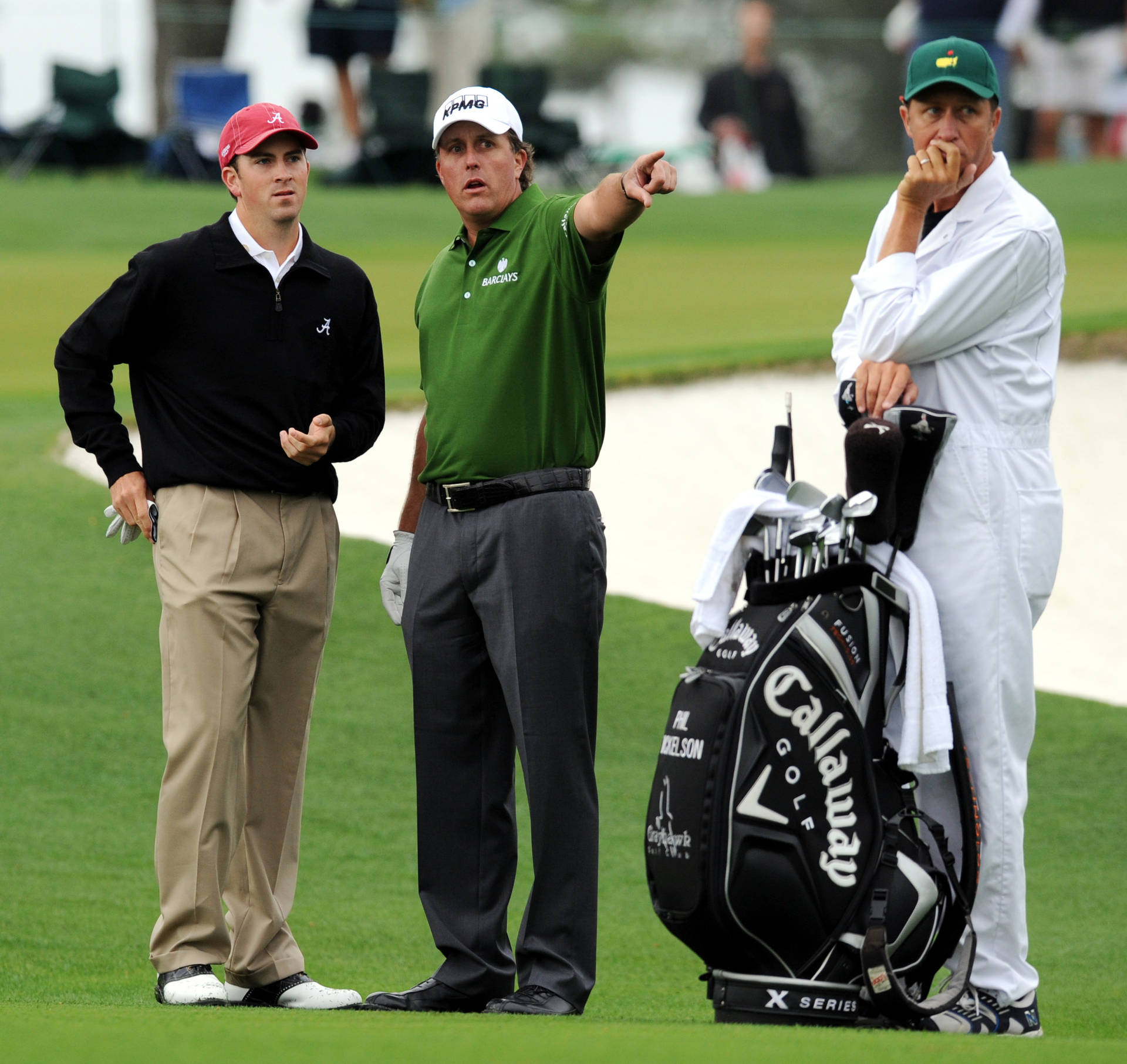 Michael Thompson Phil Mickelson And Caddie Background