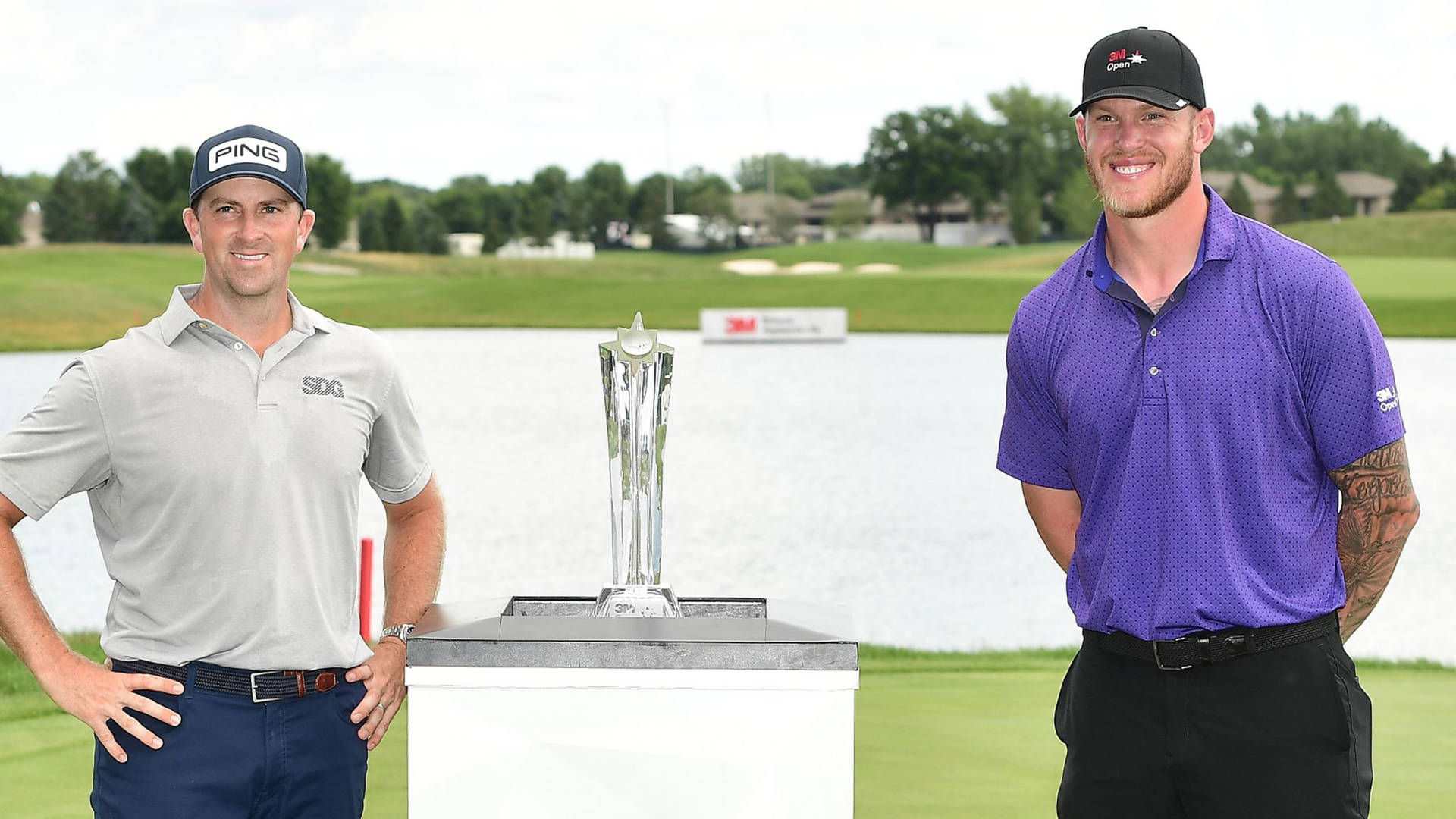 Michael Thompson Standing Near Trophy Background