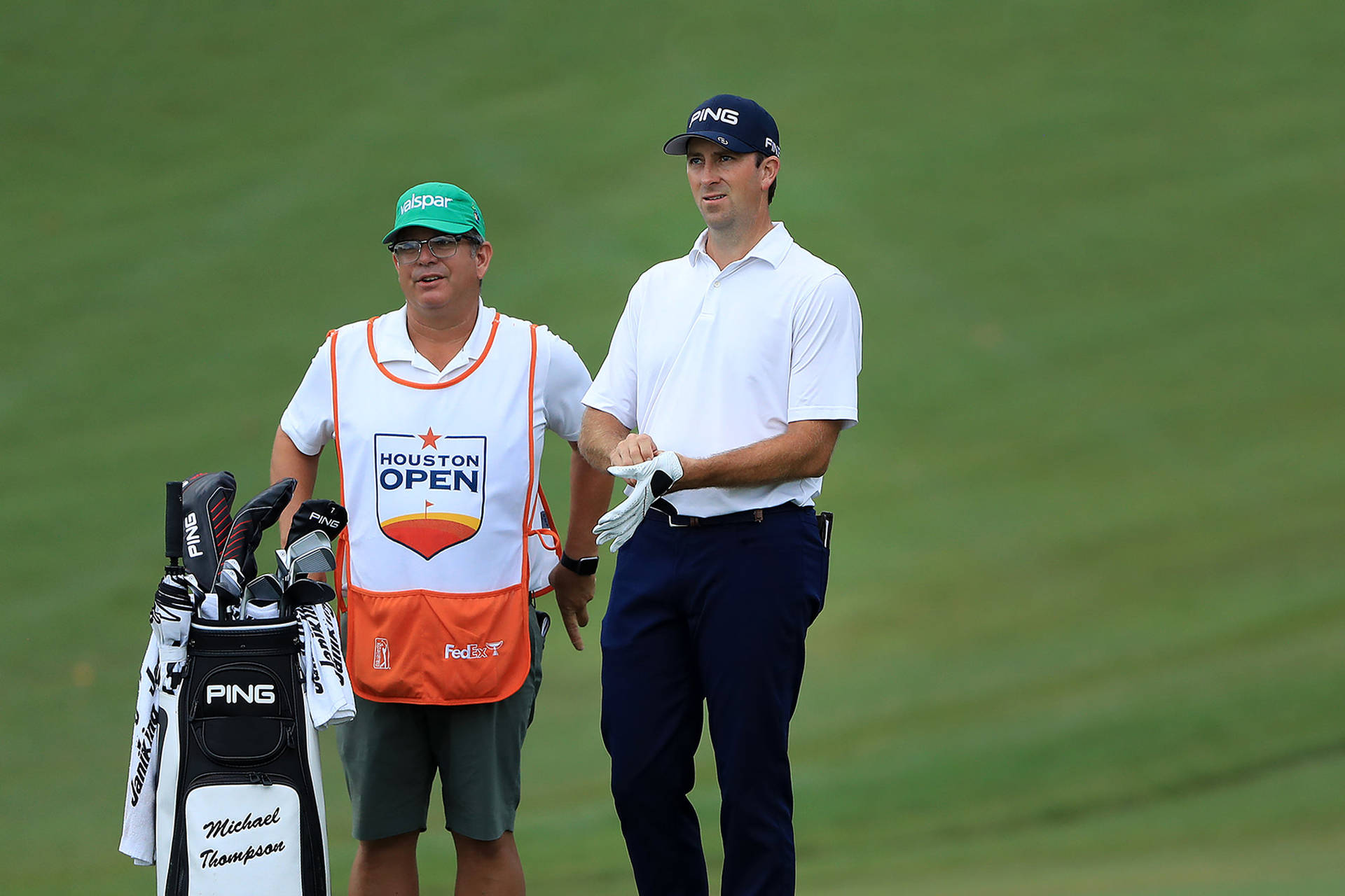 Michael Thompson With Caddie Damian Lopez Background