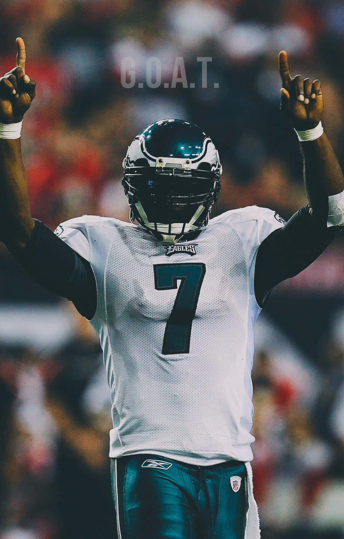 Michael Vick Drops Back After The Snap To Throw A Pass. Background