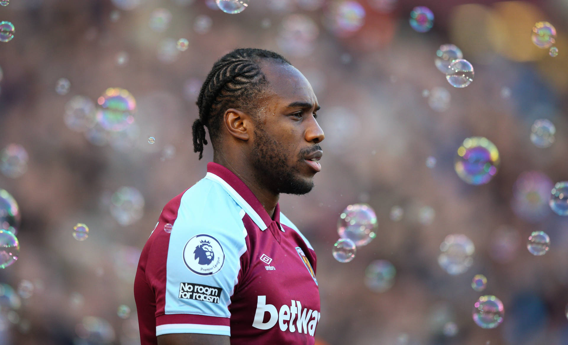 Michail Antonio Surrounded By Bubbles Background