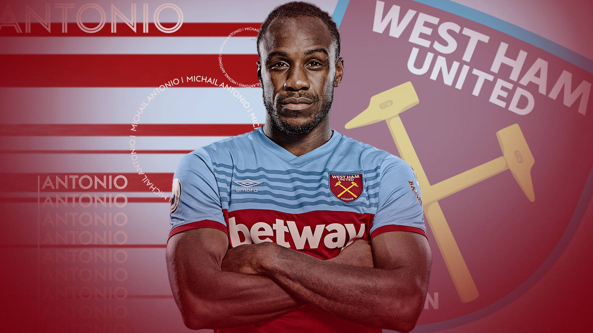 Michail Antonio West Ham Logo Background