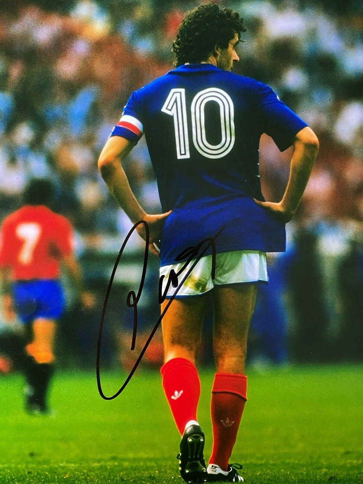 Michel Platini 10 Football Autographed Photography Background