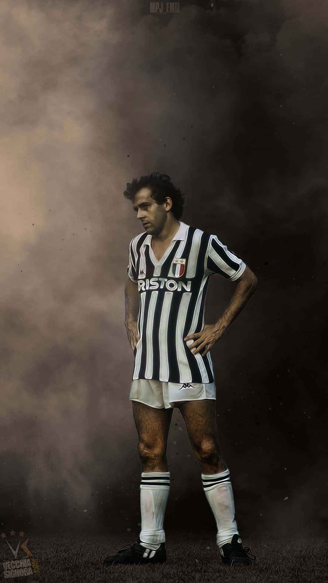 Michel Platini Football Sepia Photography Background