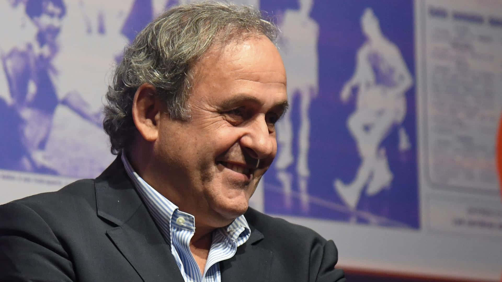Michel Platini Interview Smiling Candid Photography Background