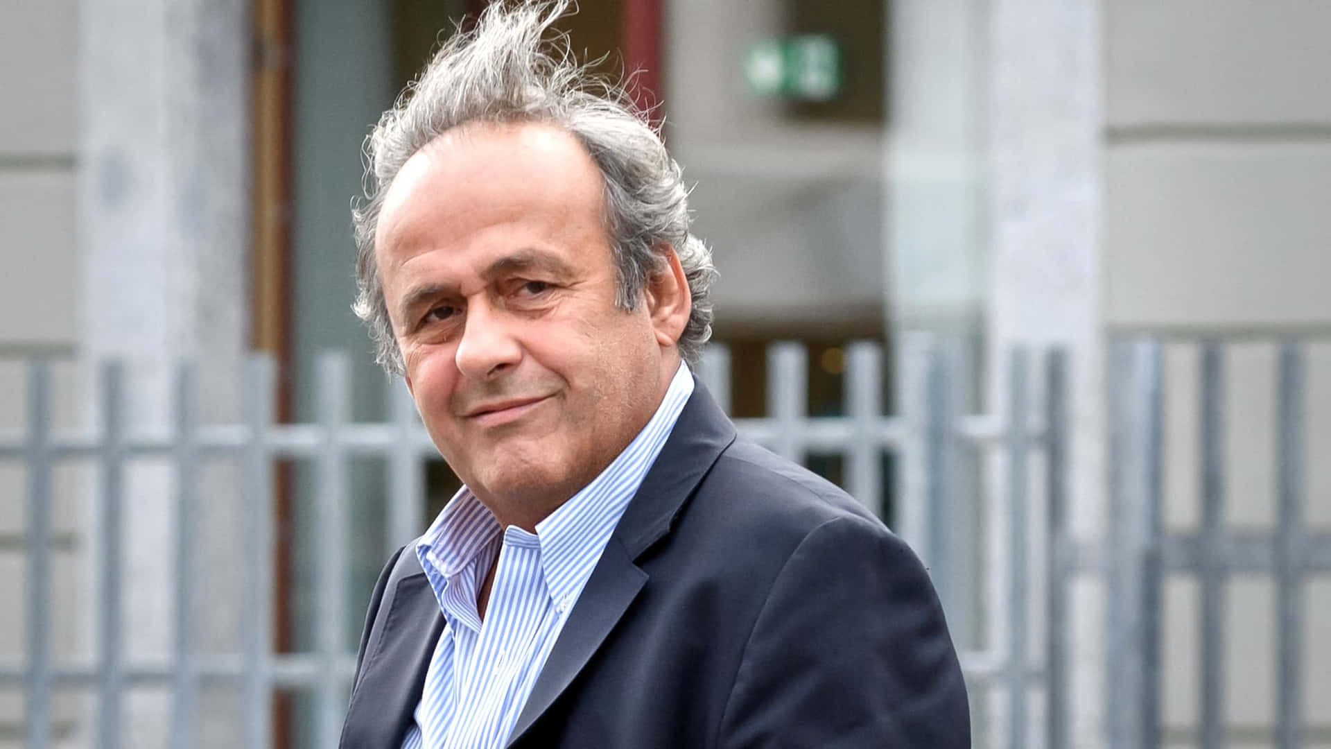 Michel Platini Smirk Football Icon Candid Photography Background