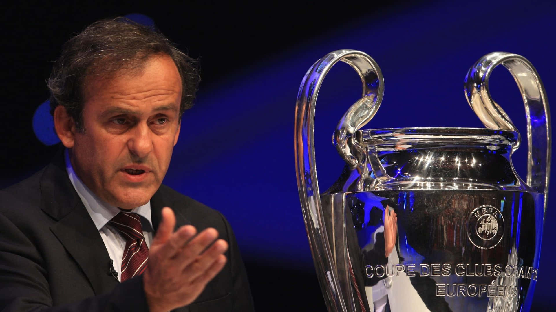Michel Platini Uefa Champions League Cup Interview Background