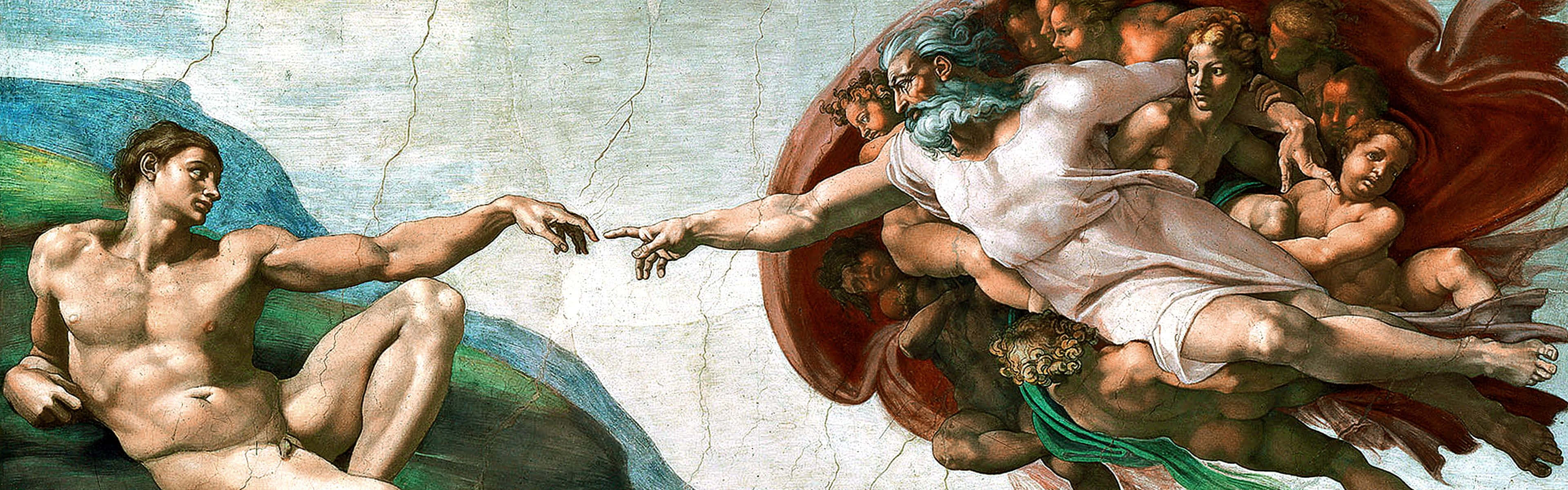 Michelangelo Painting The Creation Of Adam Background