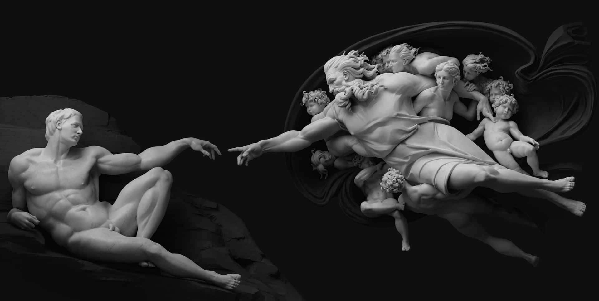 Michelangelo's Famous Painting 'creation Of Adam'