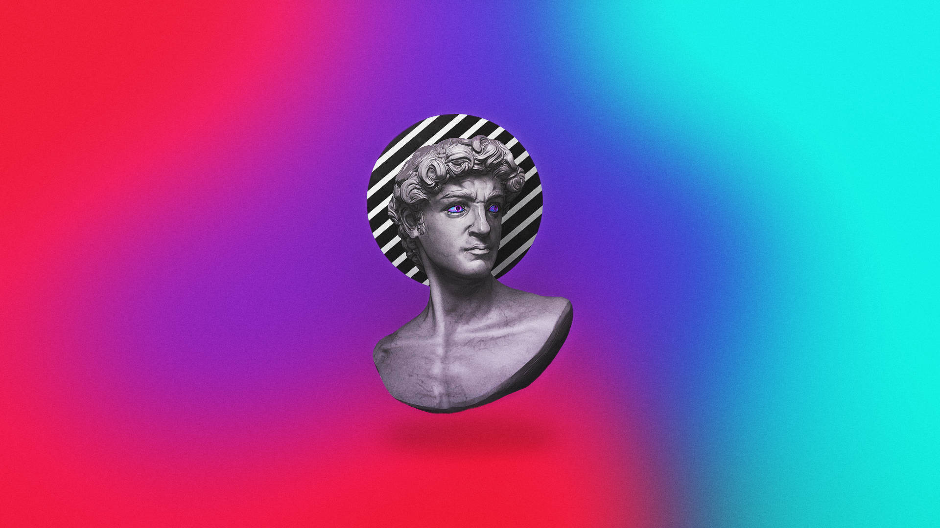 Michelangelo’s David Bust Vaporwave Desktop Background