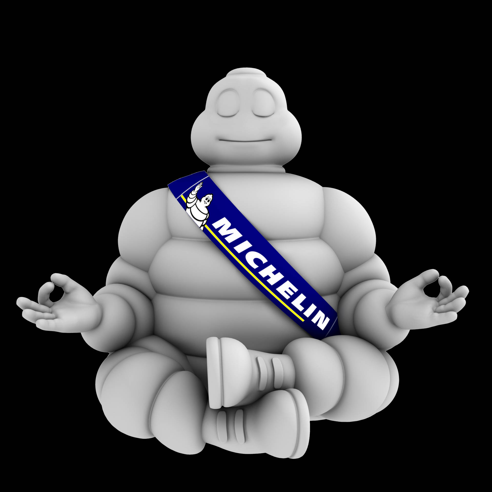 Michelin Meditating Mascot Background