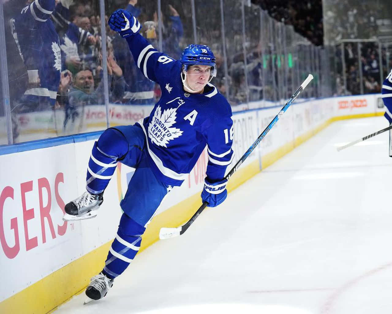 Michell Marner At The Edge Of The Rink Background