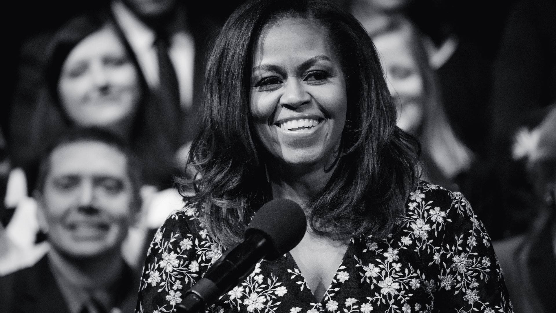 Michelle Obama Black And White Background