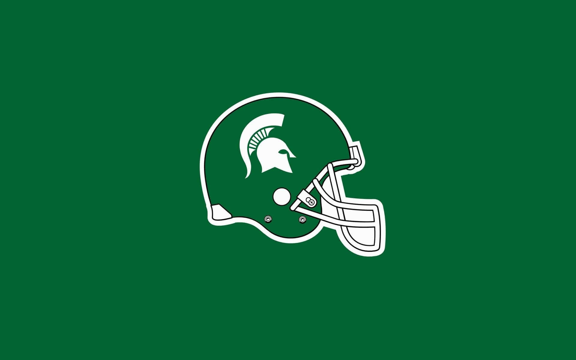 Michigan State Spartans Logo Green Background Background