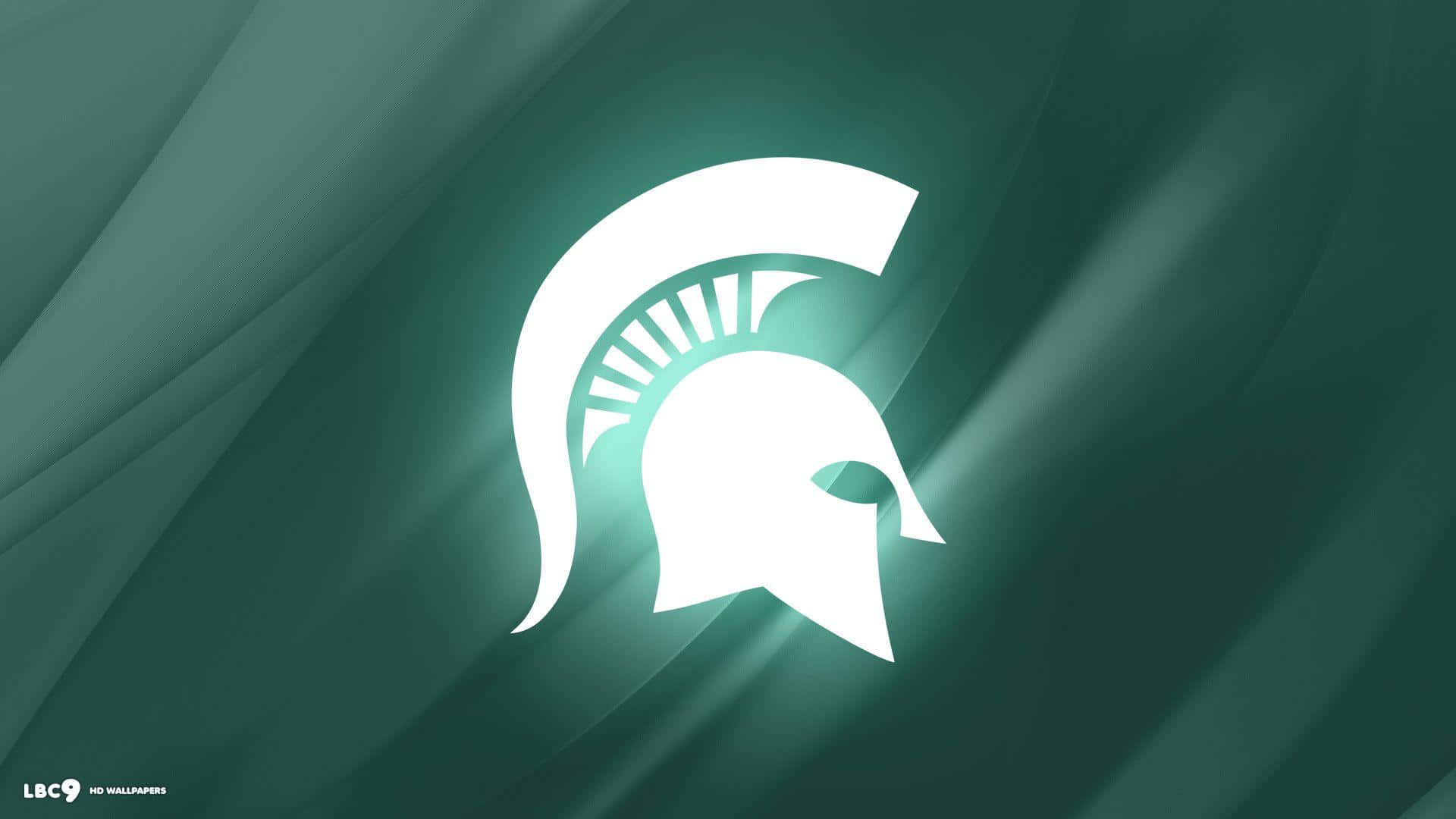 Michigan State Spartans Logo On A Green Background Background