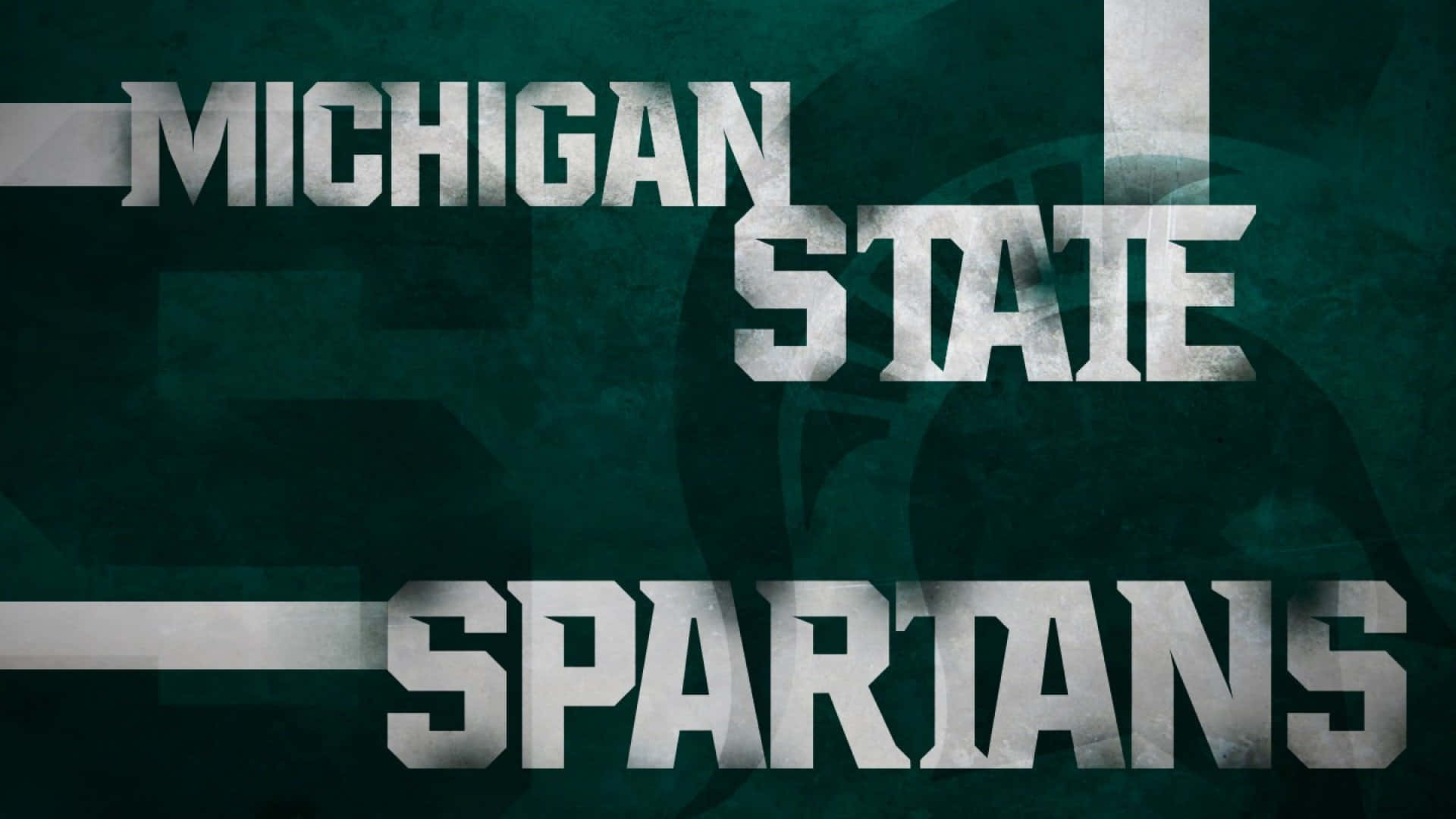 Michigan State Spartans Text On Green Background Background