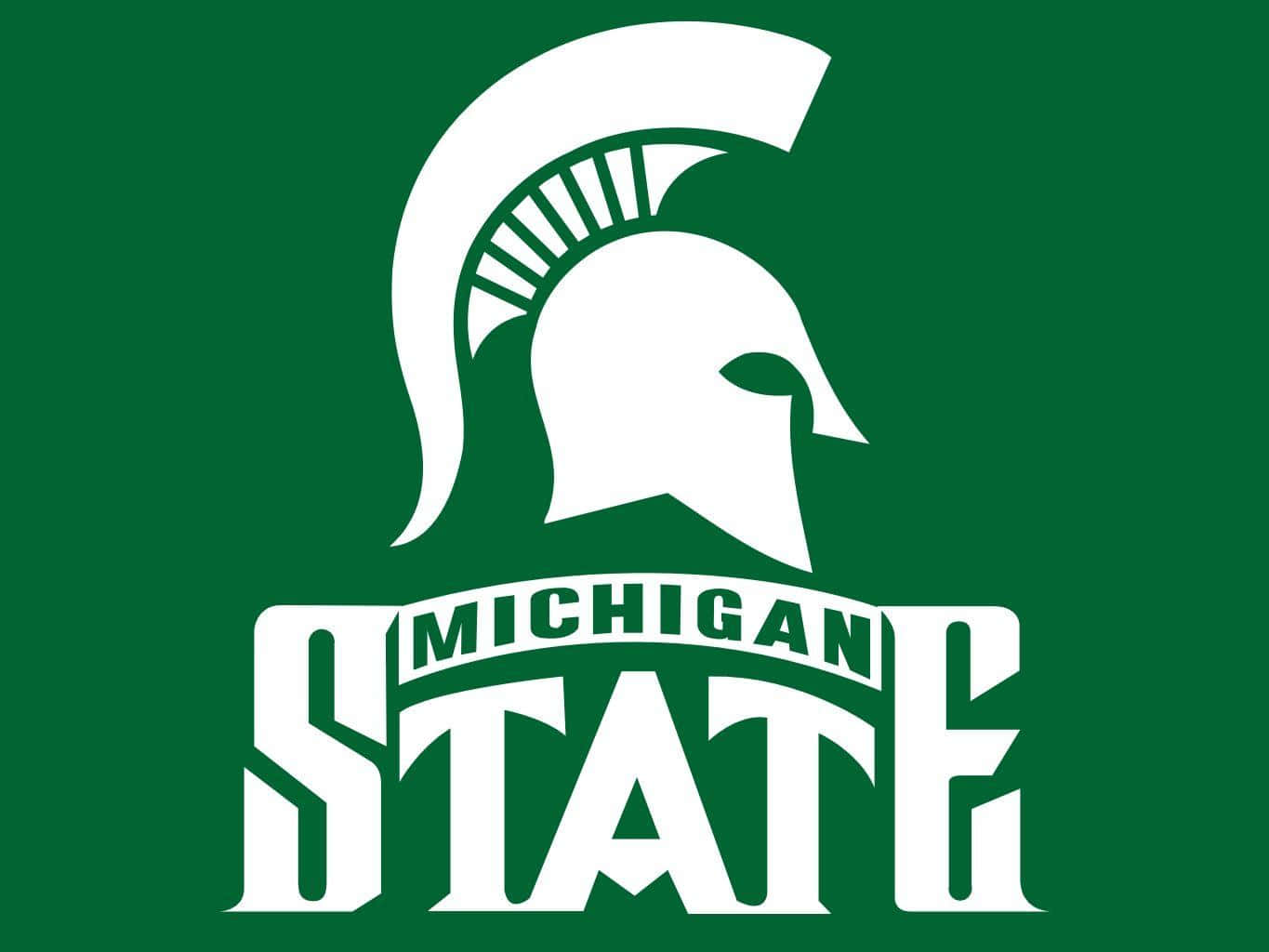 Michigan State Spartans Text With Logo Background
