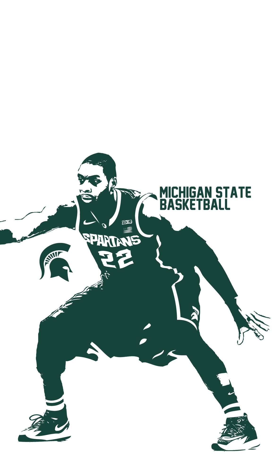 Michigan State University Basketball Simple Background
