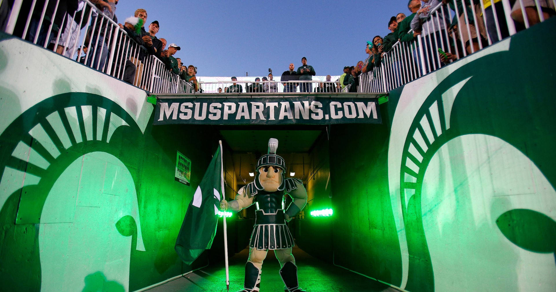 Michigan State University's Spartan Mascot In Action