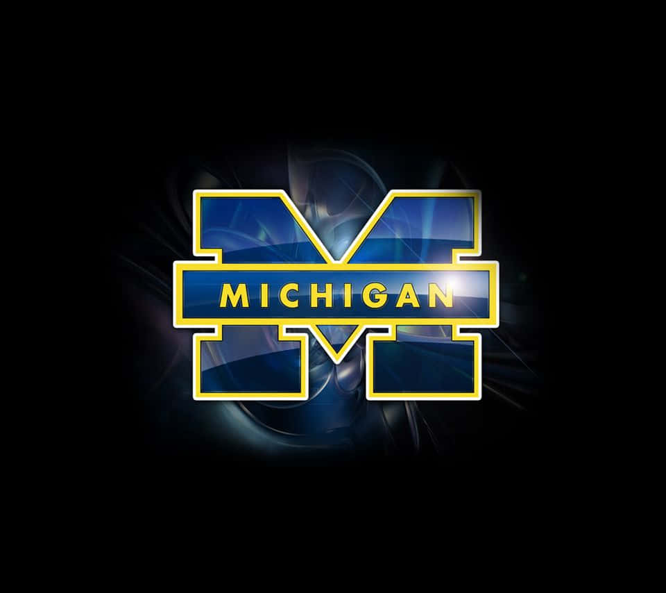 Michigan Wolverines Logo On A Black Background Background