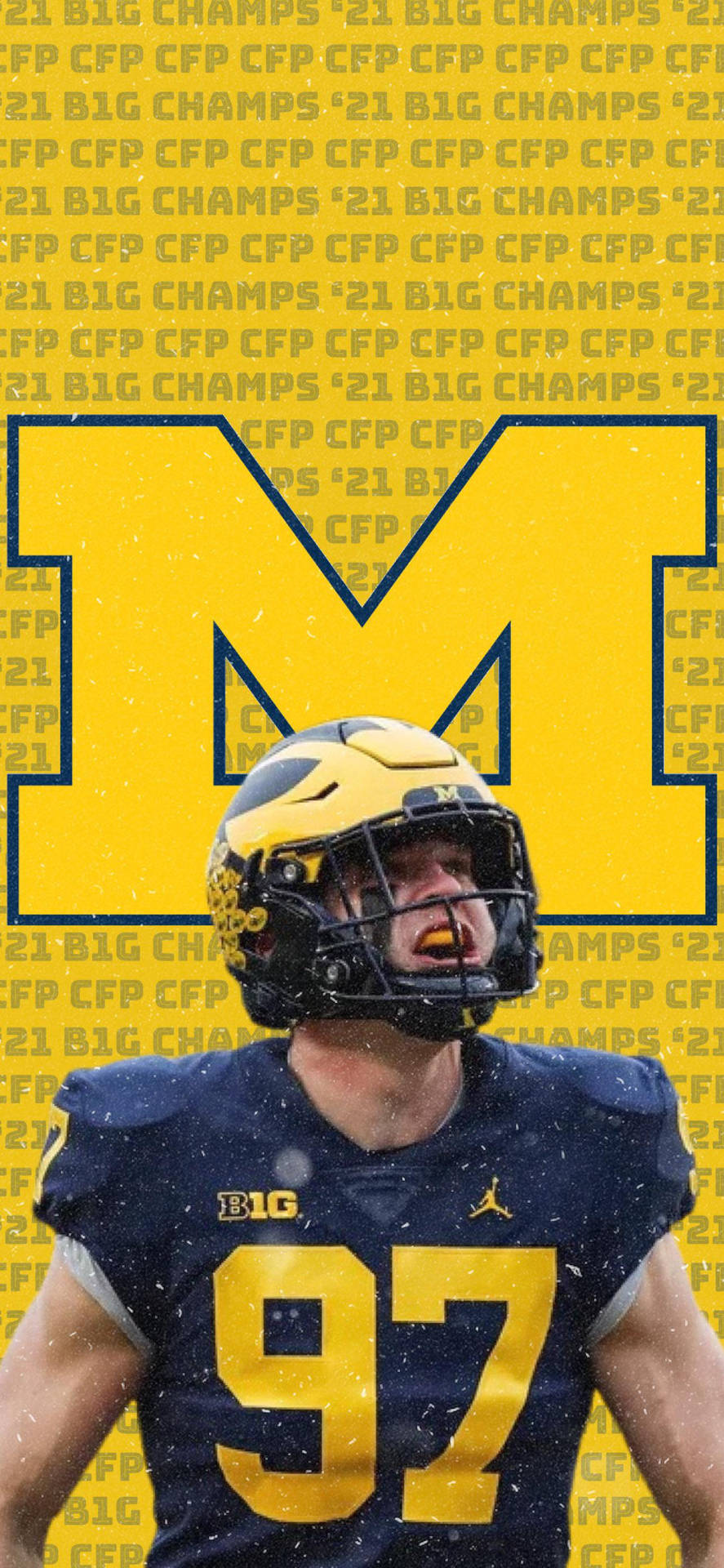 Michigan Wolverines No. 97 Aidan Hutchinson Background