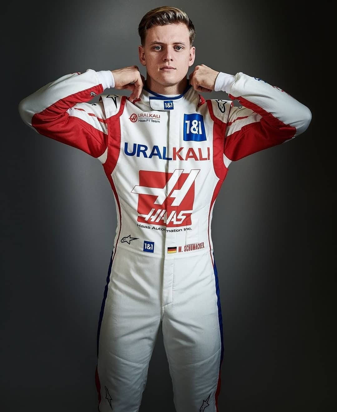 Mick Schumacher Portrait Gradient Black Background