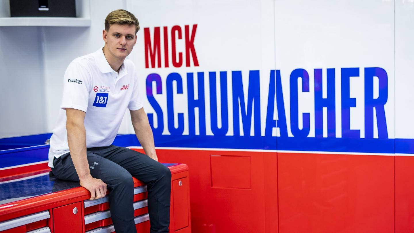 Mick Schumacher Sitting On Counter