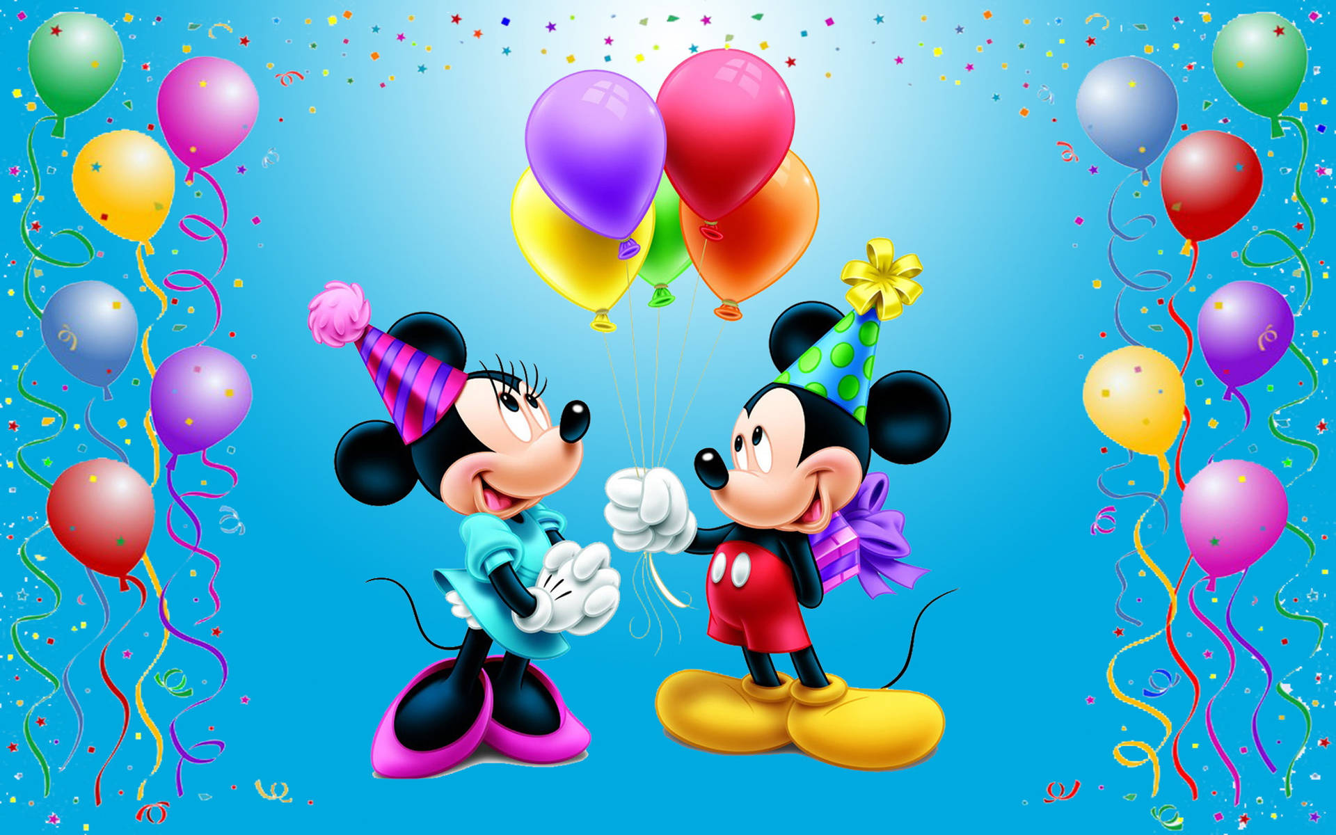 Mickey And Minnie Mouse Birthday Background
