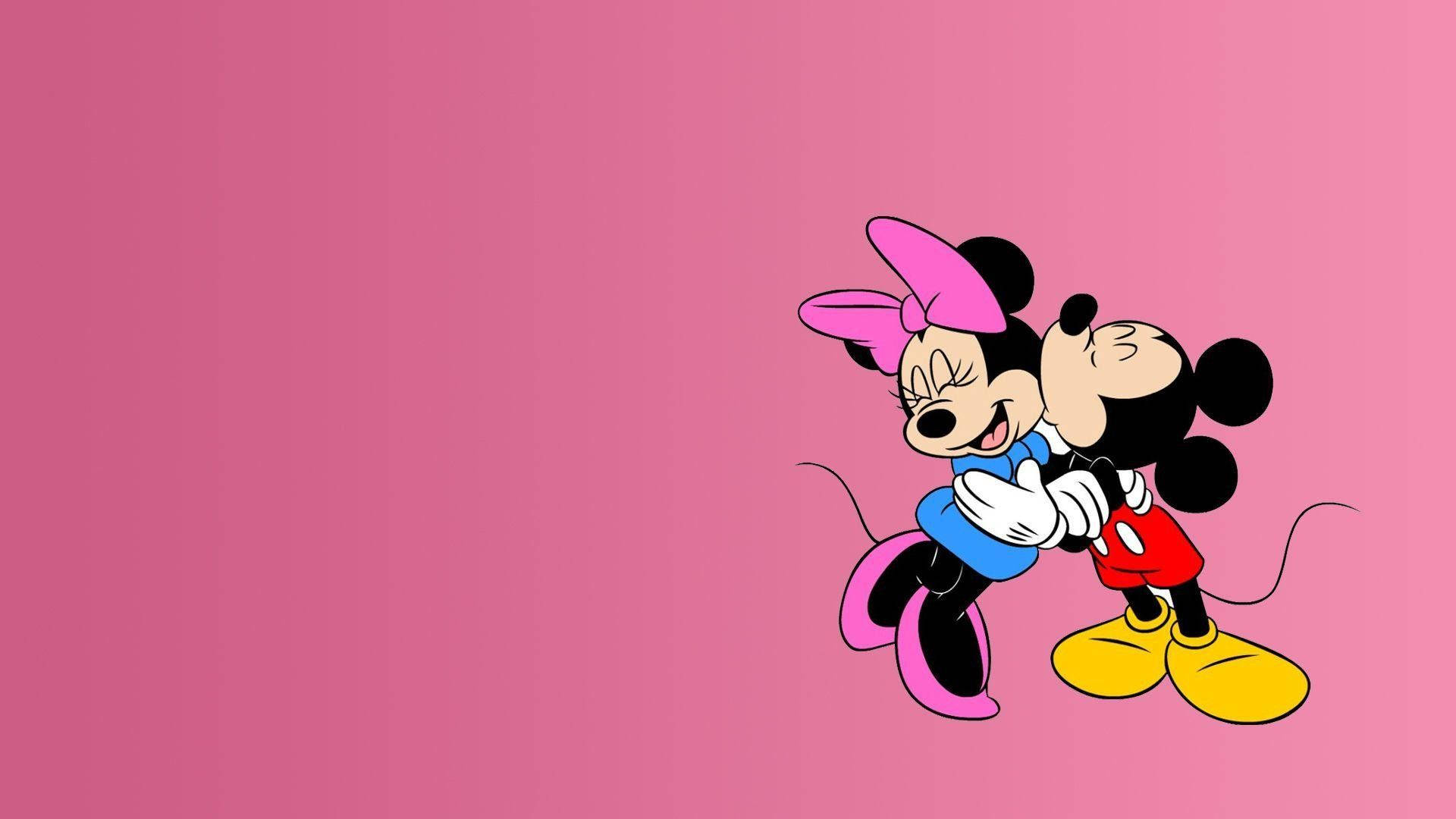 Mickey Kissing Minnie Mouse Background