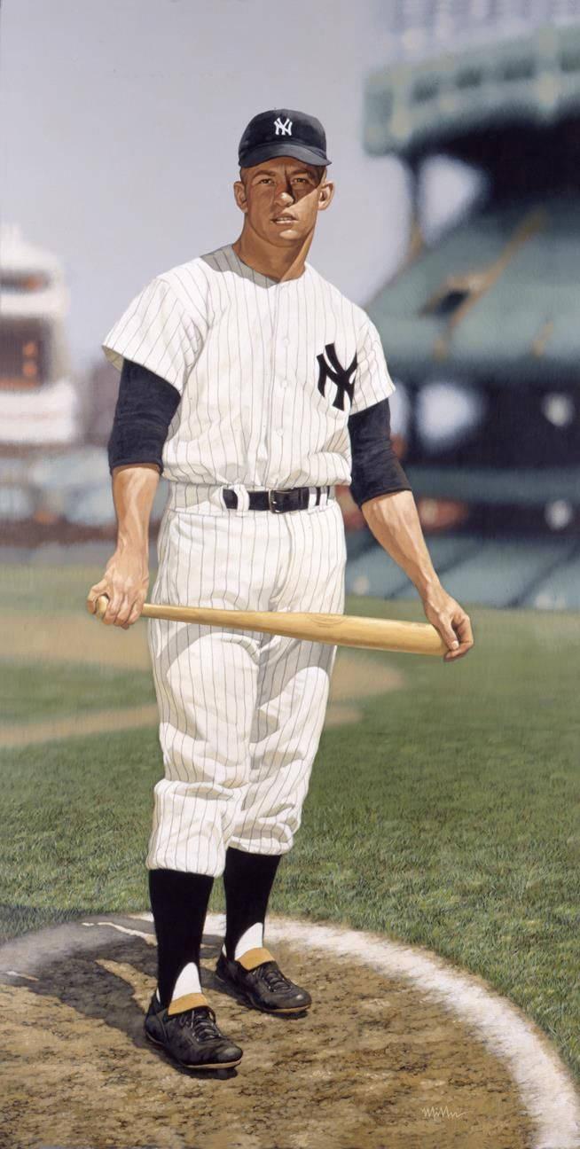 Mickey Mantle Colorized Vintage Photograph Background