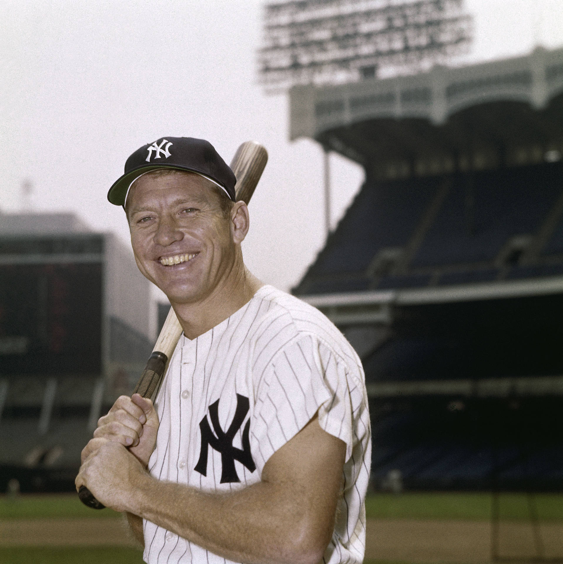 Mickey Mantle Digitally Restored Photograph Background