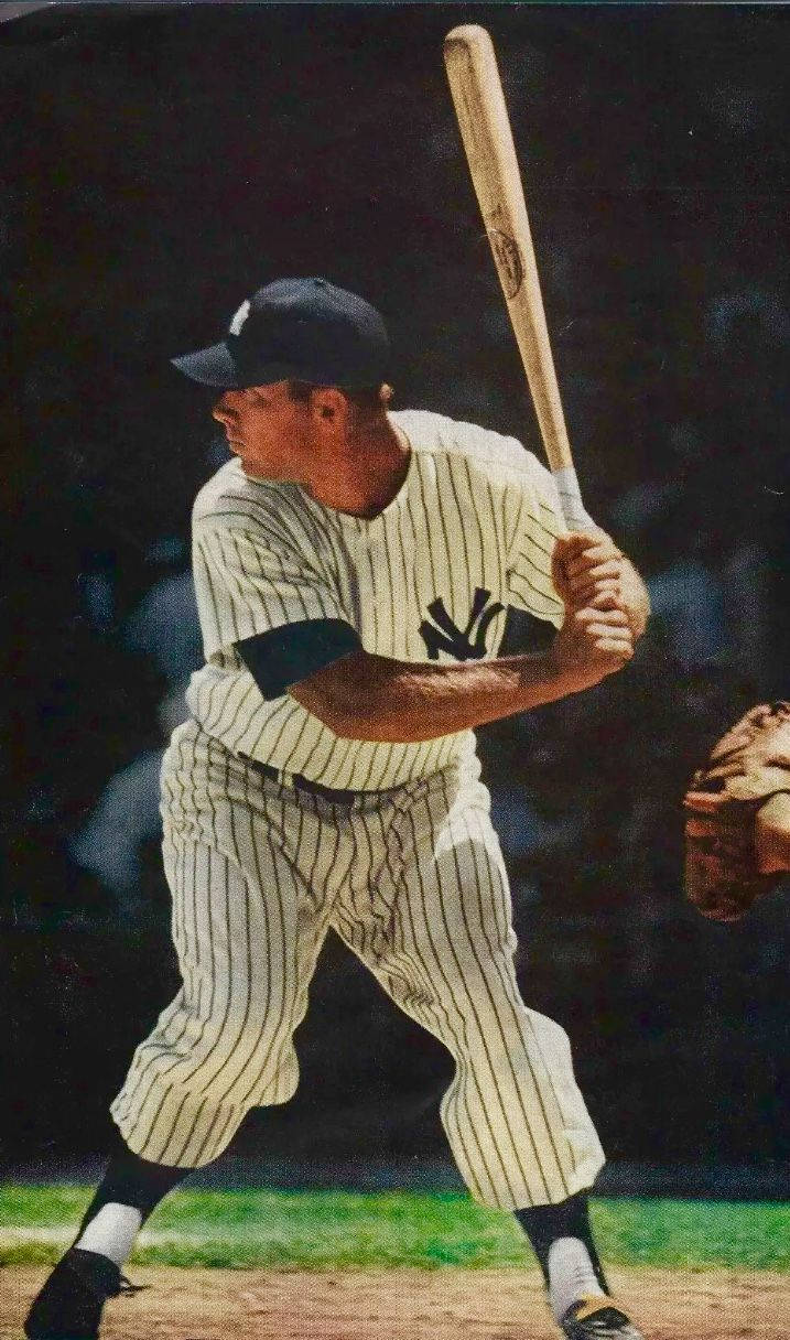Mickey Mantle In Batting Pose Background