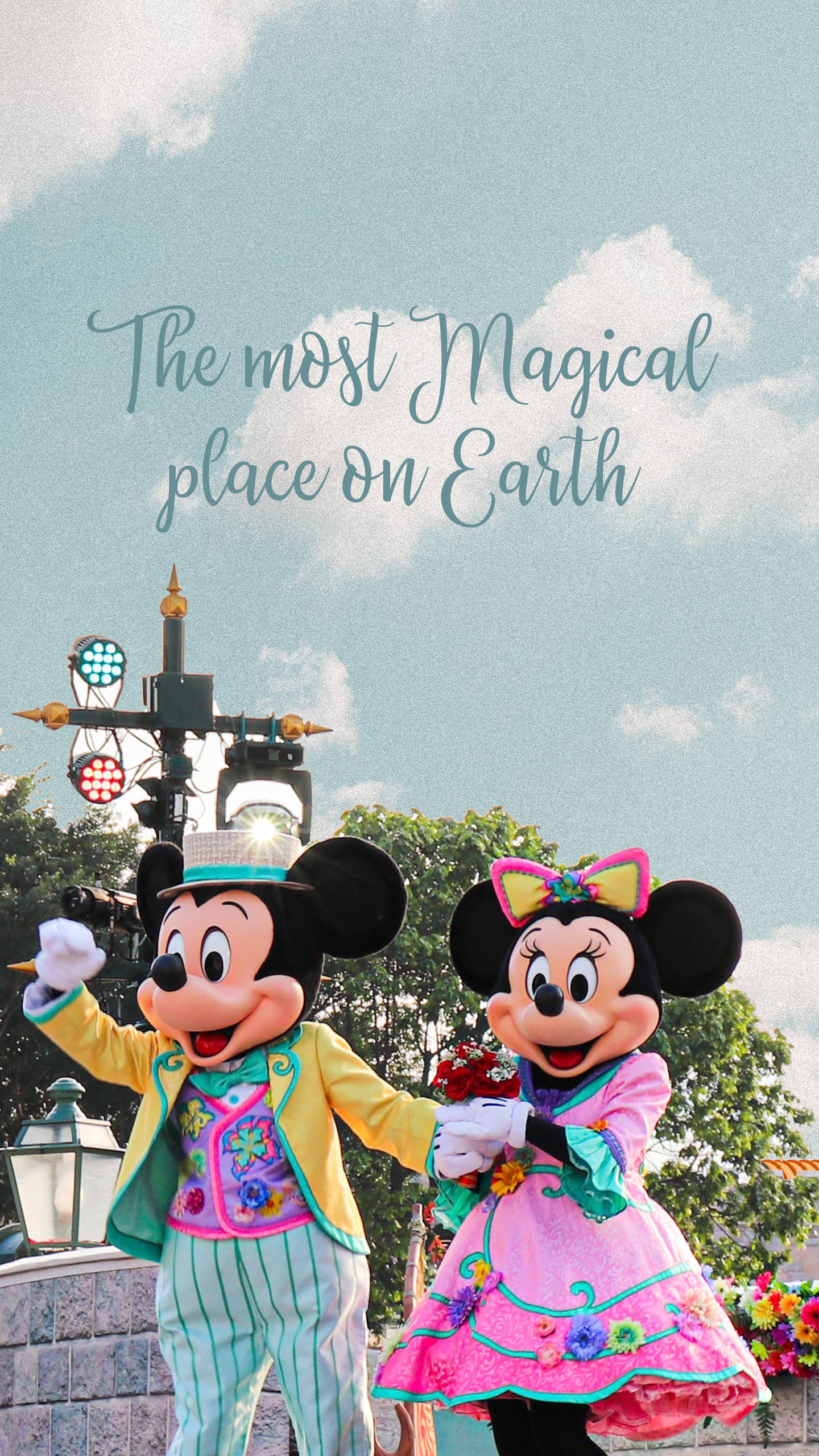 Mickey Minnie Disneyland Couples Outfit Background